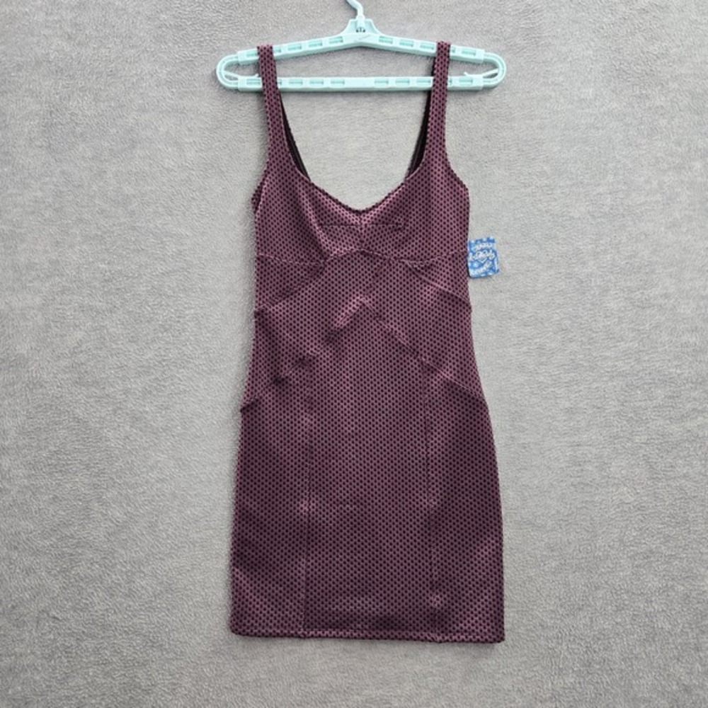 Free People Women Dress XS Plum Polka Dot Bodycon Slip Sleeveless NWT